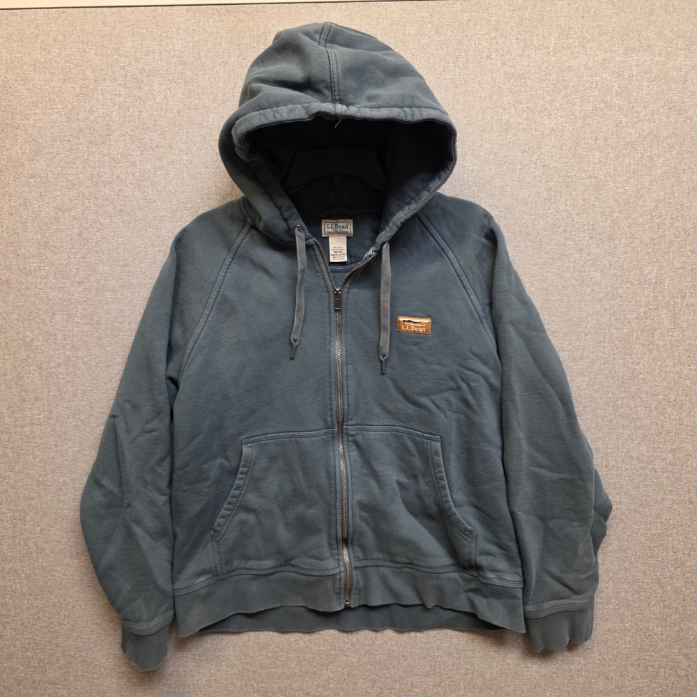 L.L.Bean Mens M Blue Green Full Zip Hoodie 521763 Fleece Katahdin Gorpcore